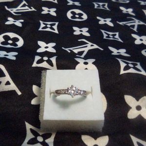 18k Filled White Gold Ring real shapphire